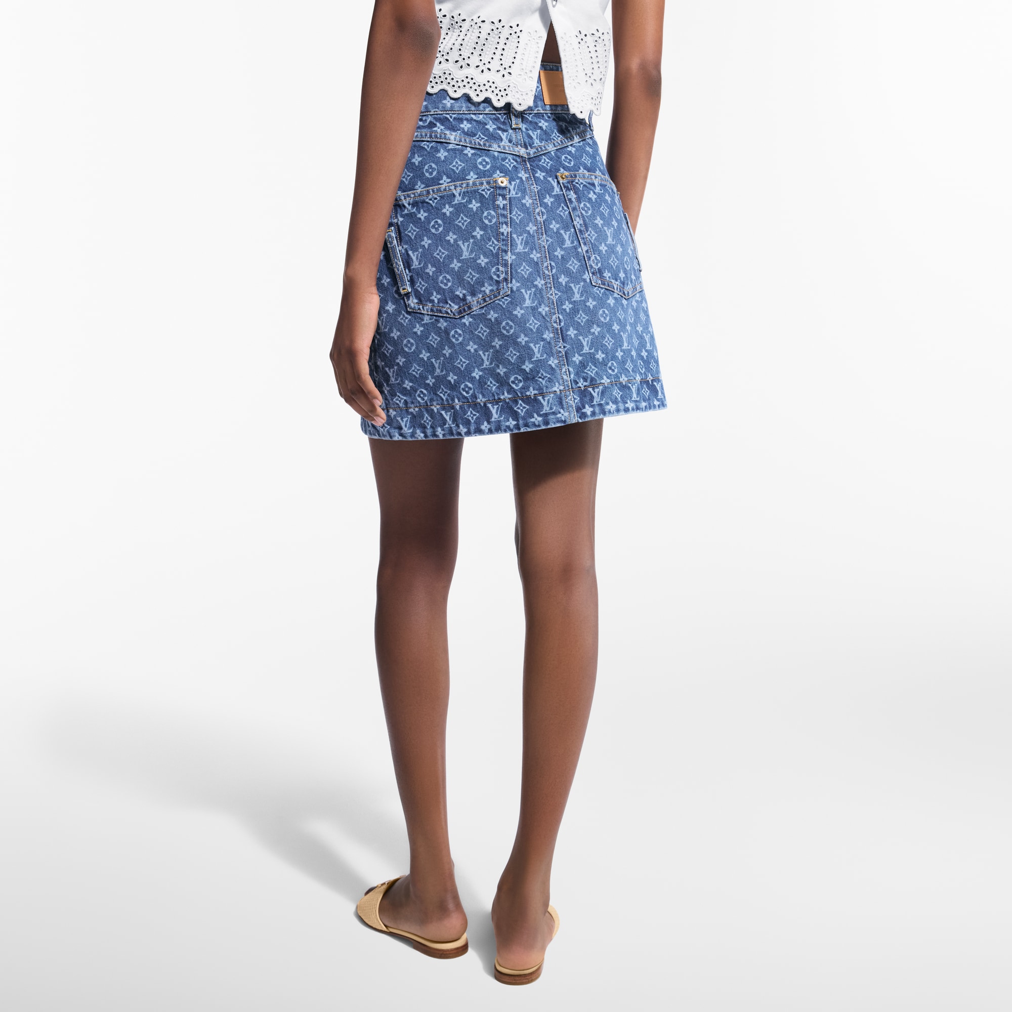 Monogram Denim Mini Skirt - Ready-to-Wear | LOUIS VUITTON